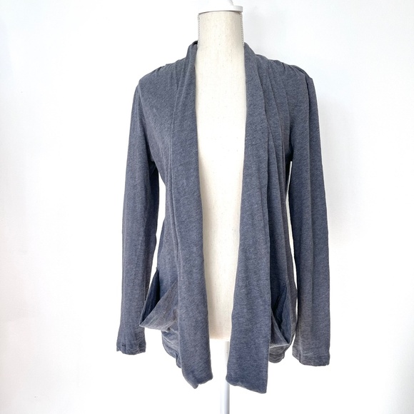 Threads by Saks Fifth Ave Gray Cotton Cardigan with Pockets - Picture 1 of 7